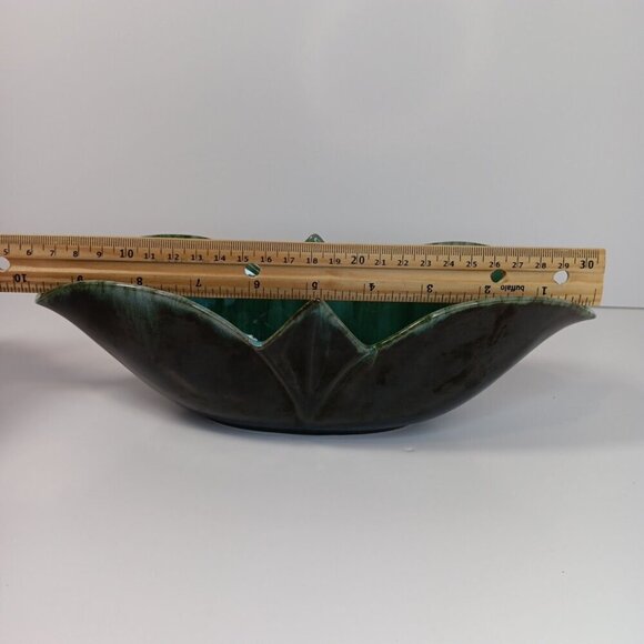 Blue Mountain Pottery Classic Flow Green Drip Glaze Dish - Picture 5 of 12